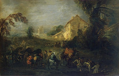 Les difficultés de la guerre, 1715, Antoine Watteau