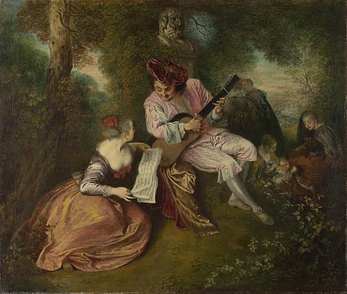 La Gamme d'Amour, 1717, Antoine Watteau