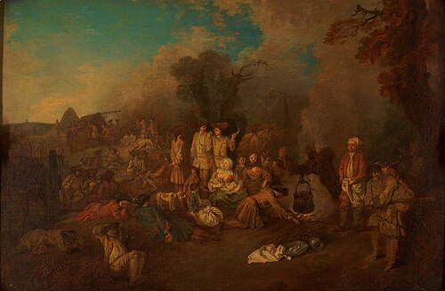 Bivouac, 1709, Antoine Watteau