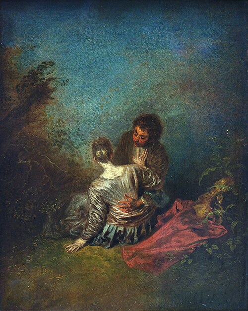 Le faux-pas, 1717, Antoine Watteau