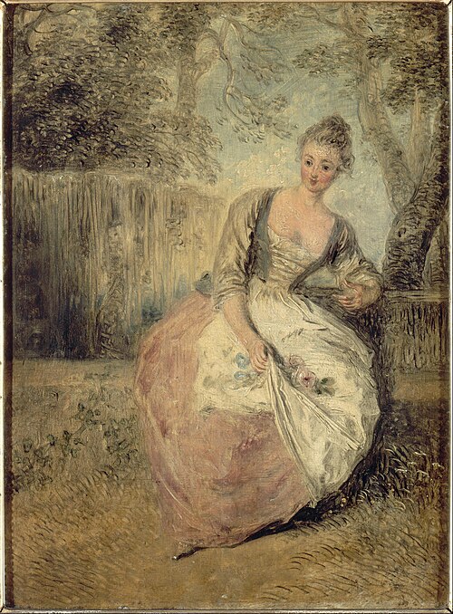 L'Amante inquiète, 1715, Antoine Watteau