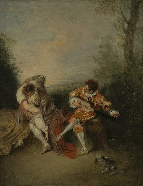 La Surprise, 1718, Antoine Watteau