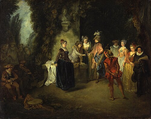 Love in the French Theatre, 1716, Antoine Watteau