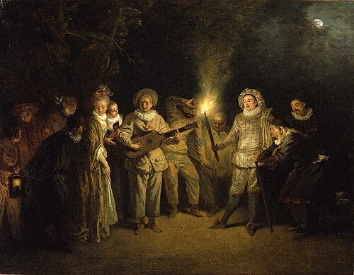 Love in the Italian Theatre, 1716, Antoine Watteau
