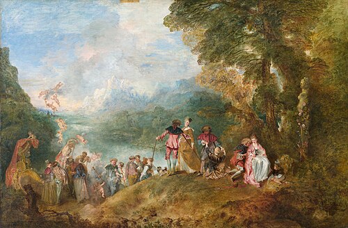 Le Pèlerinage à l'île de Cythère, 1717, Antoine Watteau