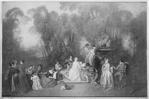 Gesellschaft im Park, , Antoine Watteau