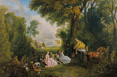 Rendez-vous de chasse, 1717, Antoine Watteau