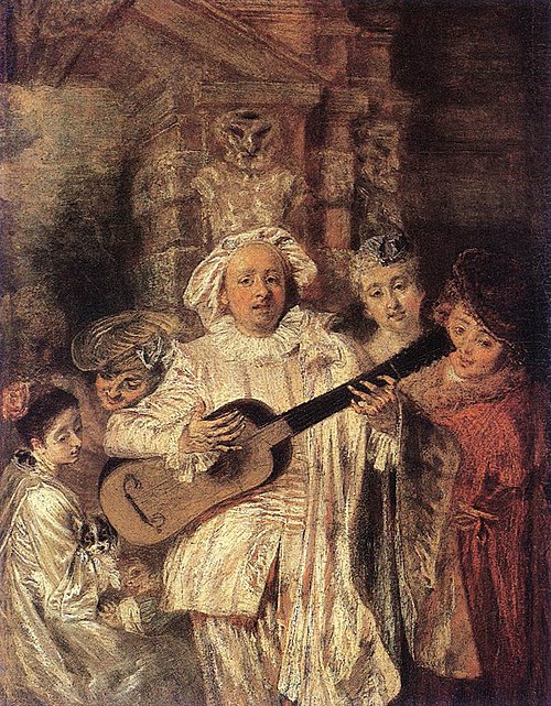 Sous un habit de Mezetin, 1716, Antoine Watteau
