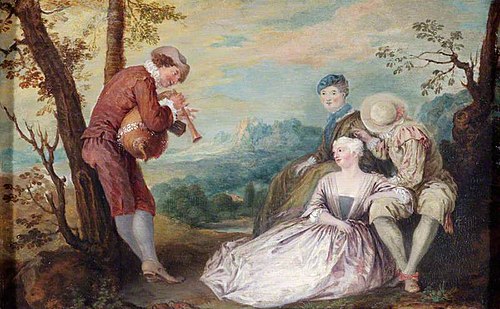 Figures in an Arcadian Landscape, , Antoine Watteau