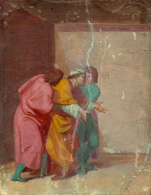 An Old Man Restrained by Two Youths (sketch for a mural in the Villa Carreggi), 1845, George Frederic Watts