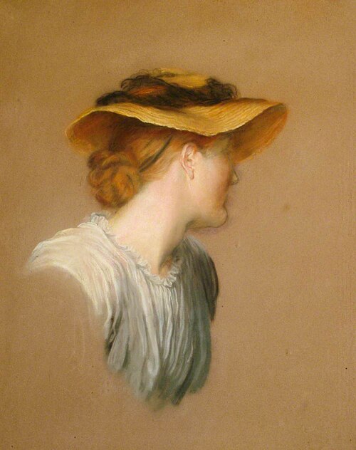 Mary Seton Watts in a Straw Hat, 1887, George Frederic Watts