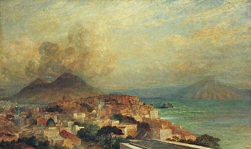 View of Naples, the Bay and Mount Vesuvius, 1892, George Frederic Watts