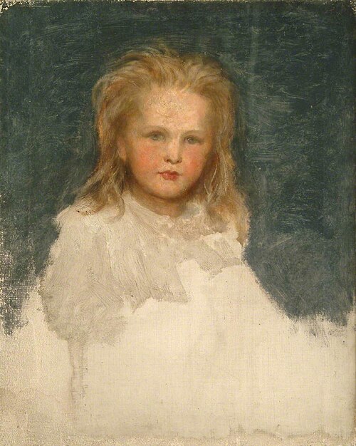 Portrait of a Small Girl with Fair Hair and Full Face, , George Frederic Watts