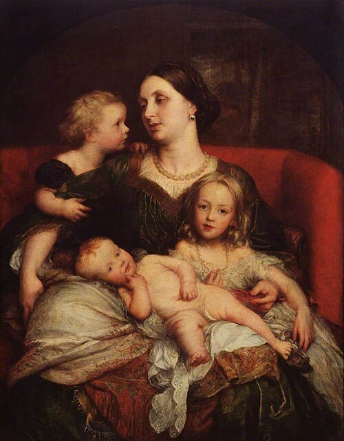 Mrs George Augustus Frederick Cavendish-Bentinck and her Children, 1860, George Frederic Watts