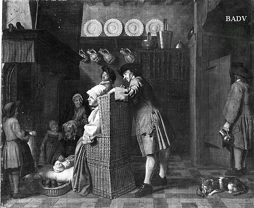 Family with baby, 1707, Jan Josef Horemans