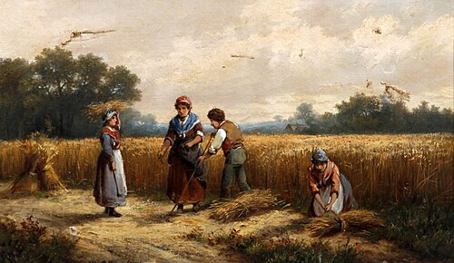 Bringing in the harvest, , Hendrik Pieter Koekkoek