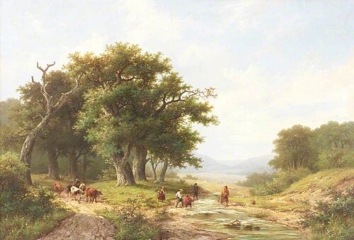 Landscape with Cattle, , Hendrik Pieter Koekkoek