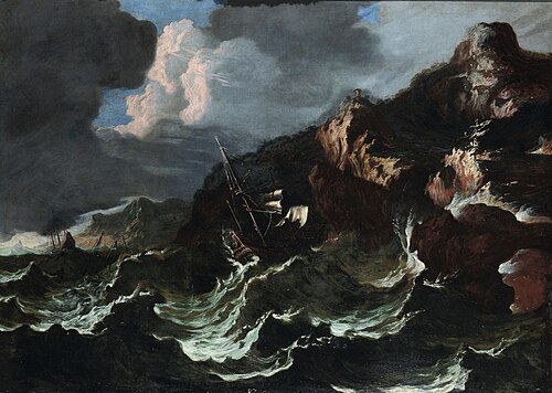 Sea storm, 1650, Matthieu van Plattenberg