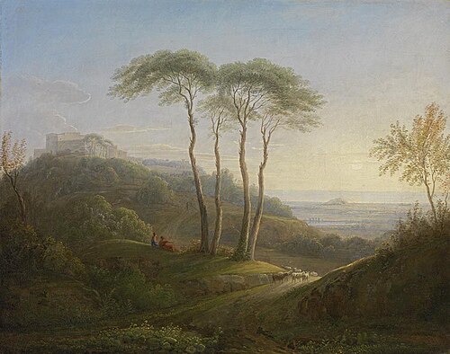 Italienische Landschaft mit Pinien, 1809, Simon Warnberger