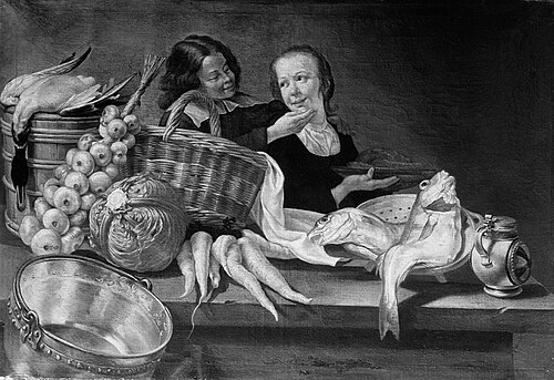 Kitchen piece, 1650, Willem van Odekercken