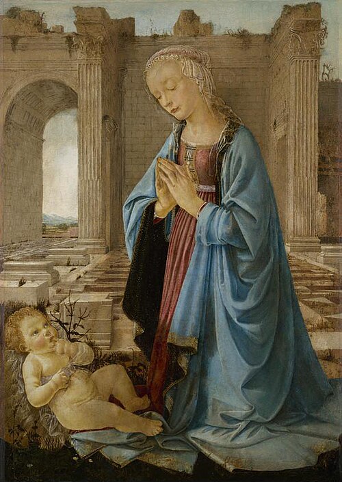 The Virgin Adoring the Christ Child, 1470, Andrea Verrocchio