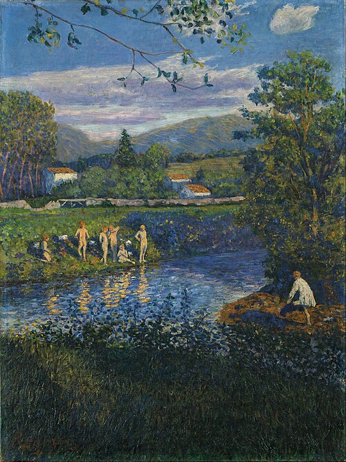 Bathing in Rentería, 1900, Darío de Regoyos