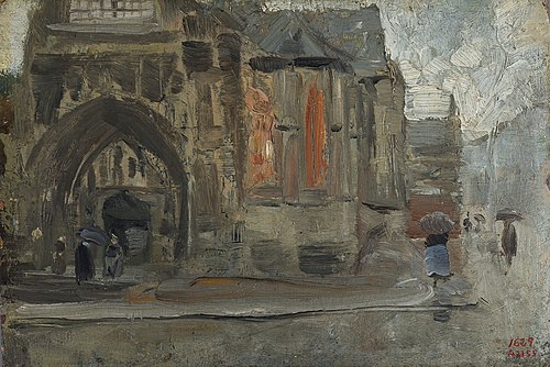 Nôtre Dame des Victoires, día de lluvia, 1884, Darío de Regoyos