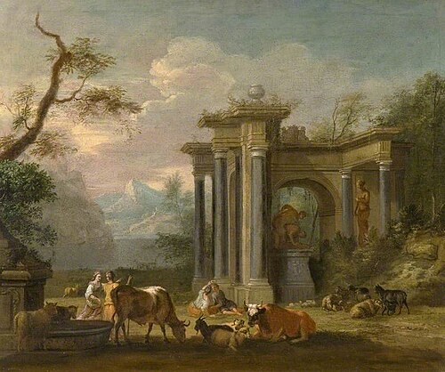 Ruins with Figures and Cattle, , Dirck Dalens