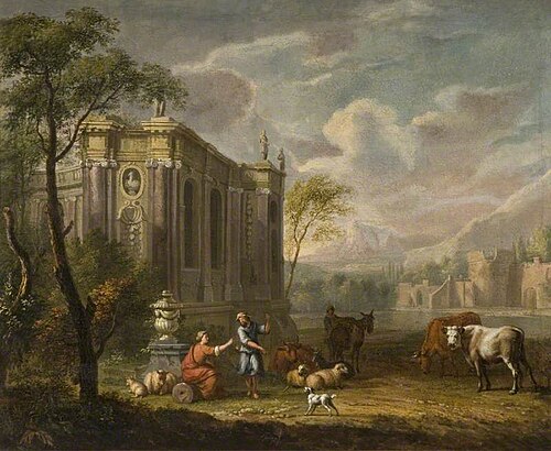 Landscape with Figures and Cattle, , Dirck Dalens