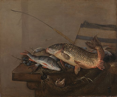 Still life with fish, 1650, Pieter van Noort