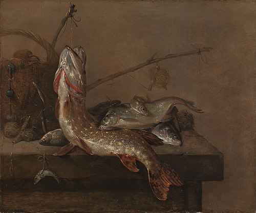 Still life with fish, 1650, Pieter van Noort