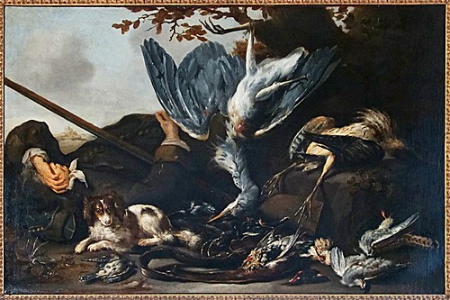 Hunter, resting beside his catch, 1660, Pieter van Noort