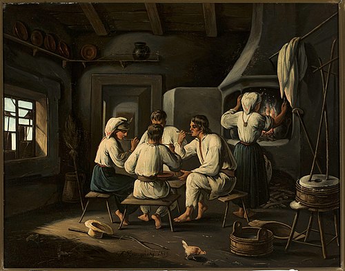 In the servants’ chamber, 1849, Aleksander Raczyński