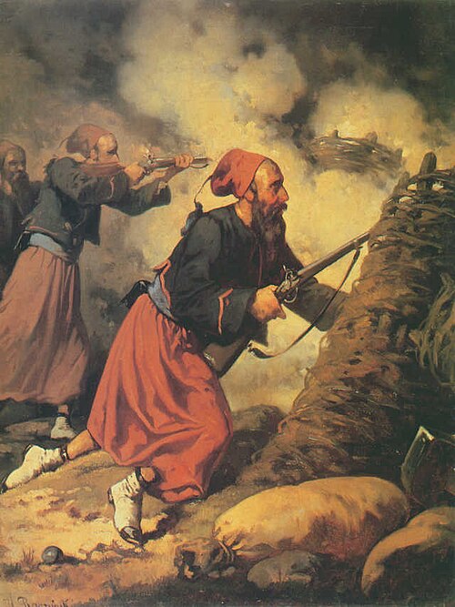 Zouave in fight, 1858, Aleksander Raczyński