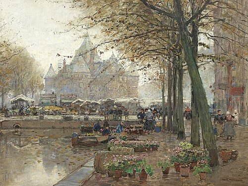 Markt in Amsterdam mit Blick auf de Waag, , Hans Herrmann