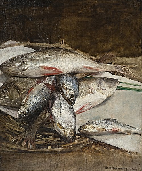 Fischstilleben (Flußfische), 1887, Hans Herrmann