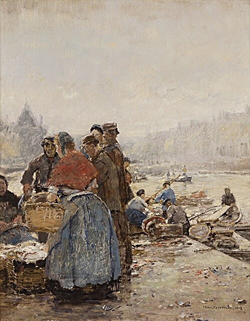 Fischfrauen an der Mole, 1913, Hans Herrmann