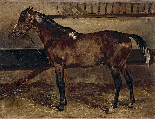 Cheval brun à l'écurie, 1818, Théodore Géricault