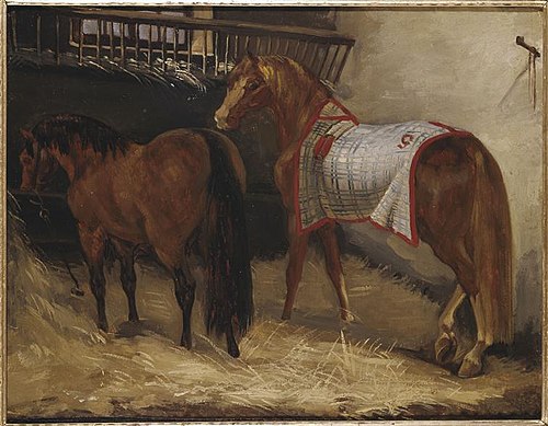 Deux chevaux à l'écurie, , Théodore Géricault