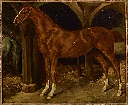 Cheval alezan à l'écurie, 1814, Théodore Géricault