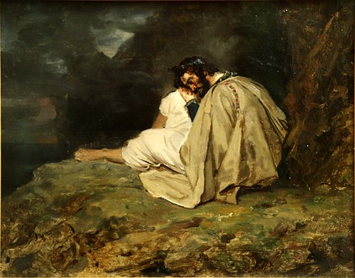 Jeune grec endormi sur un rocher au bord de la mer, , Théodore Géricault