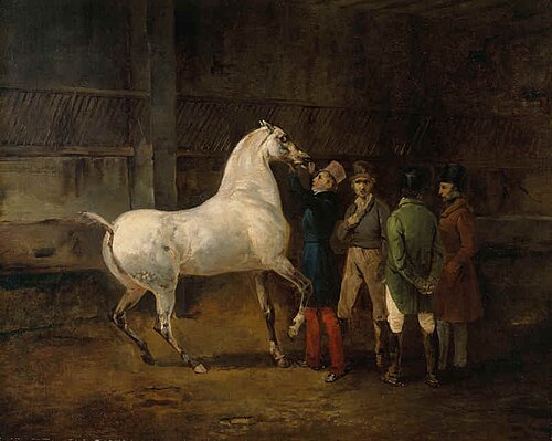 Démonstration d'un cheval blanc, 1822, Théodore Géricault