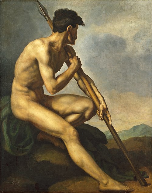 Nude Warrior with a Spear, 1816, Théodore Géricault
