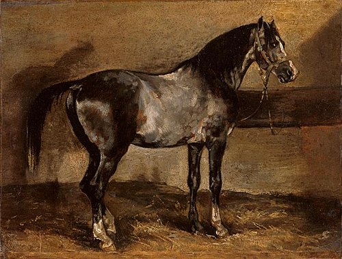 Cheval gris au ratelier, 1811, Théodore Géricault