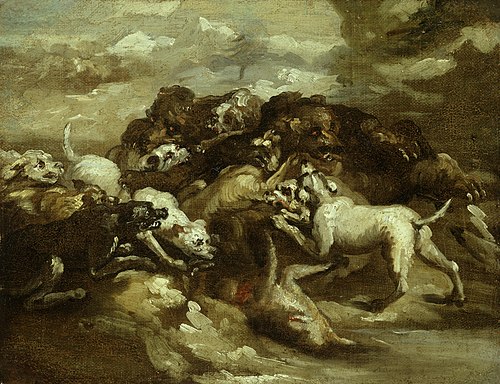 Dogs Fighting Bears, 1814, Théodore Géricault