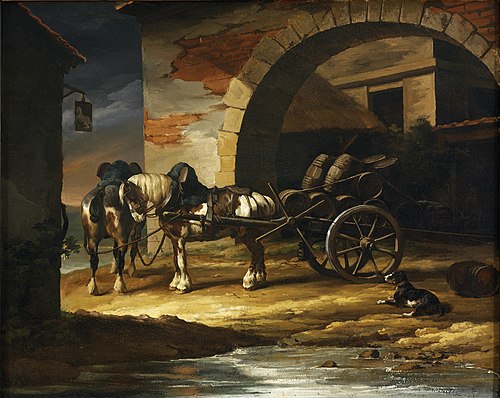 A Cart Loaded with Kegs, 1822, Théodore Géricault
