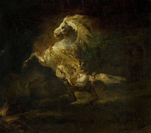 A Prancing Grey Horse, 1812, Théodore Géricault