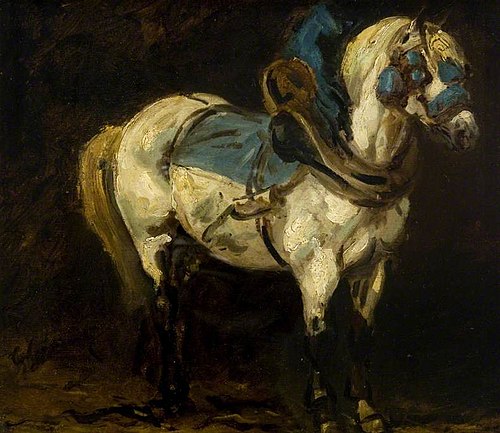 Grey Charger Harnessed with Blue Trappings, , Théodore Géricault