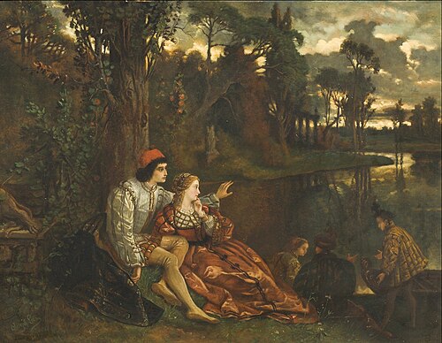 Soirée d'été au bord de la rivière, 1859, Joseph Lies