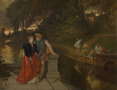 Lovers in the park, 1855, Josef Lies